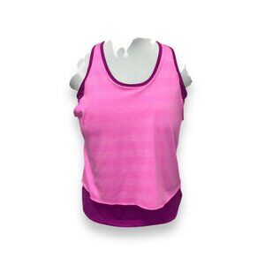 Reebok XL Womens PlayDry Tank Top Pink & Purple Polyester Athletic Sporty